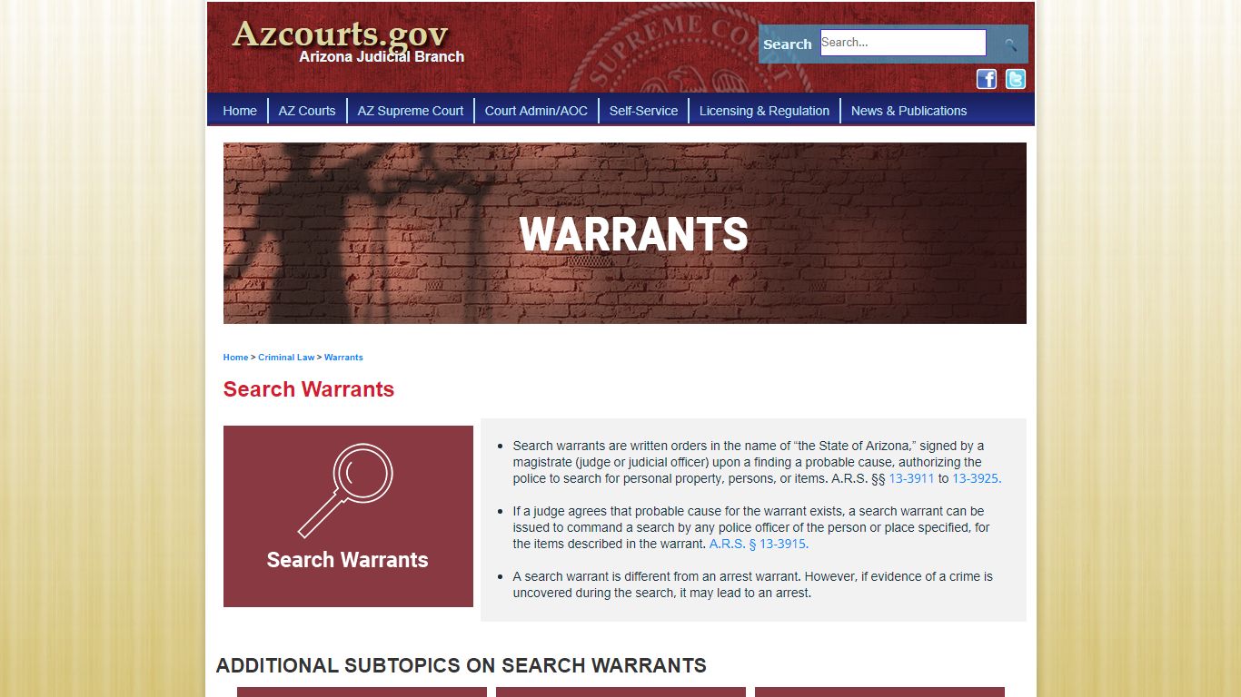 Search Warrants - Arizona Judicial Branch